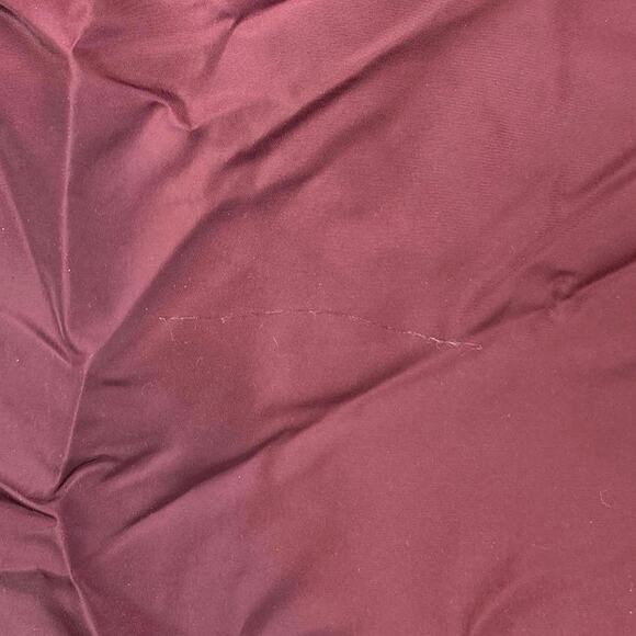 Abercrombie & Fitch Womens Maroon Red Fur Trim Hooded Lined Parka Jacket Size XS - Picture 6 of 12